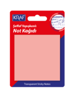 KRAF YAPIŞKANLI NOT KAĞIDI 76x76   50 YP ŞEFFAF PEMBE 7676TR