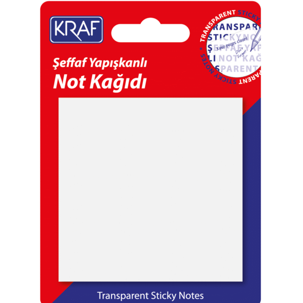 KRAF YAPIŞKANLI NOT KAĞIDI 76x76   50 YP ŞEFFAF 7676TR