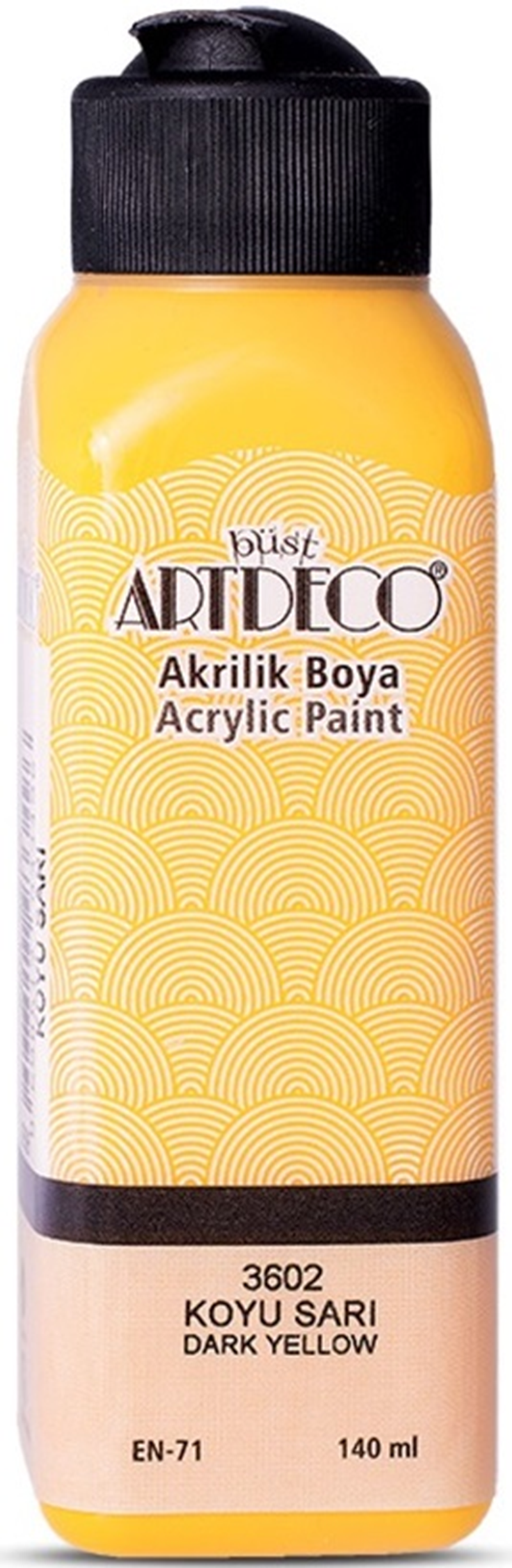106687 ARTDECO AKRİLİK BOYA 140 ML KOYU SARI Y-070R-3602 - Görsel 1