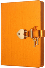 VJ DEFTER HUSH HUSH KİLİTLİ METALİK KUTULU 13x18 Cm. 80 Gr. 160 YP. DÜZ TURUNCU 4401 - Görsel 2