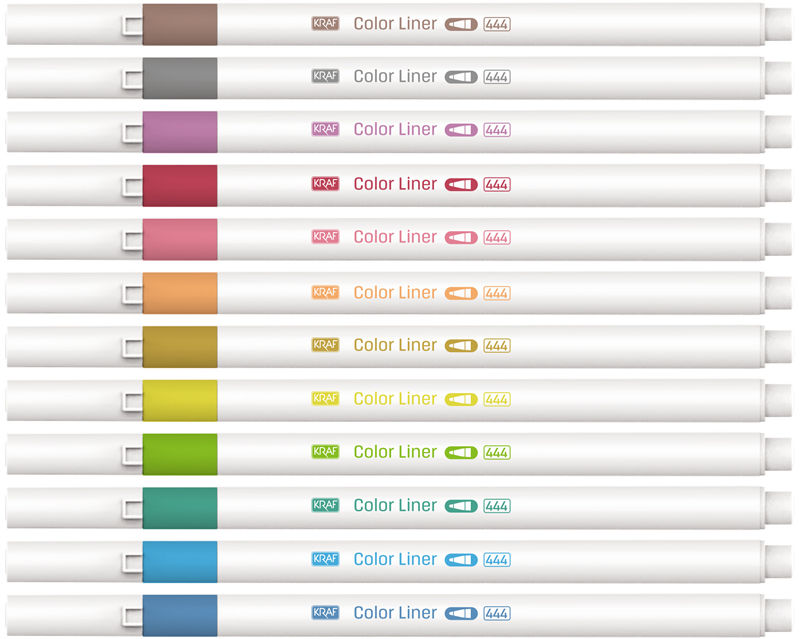 128487 KRAF COLOR LINER KALEM 0.5 MM 444 12 Lİ - Görsel 1