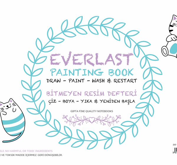 GIPTA RESİM DEFTERİ EVERLAST 25x35 SPİRALLİ PP KAPAK 4 YP. 6184