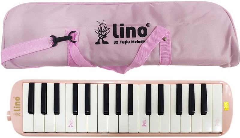 128977 LİNO MELODİKA 32 TUŞLU BEZ ÇANTA PASTEL PEMBE LN-32-PPES - Görsel 1