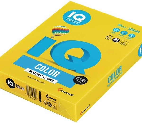 IQ RENKLİ FOTOKOPİ KAĞIDI 500 LÜ A4 80 g/m² KANARYA SARISI NE1321-CY39