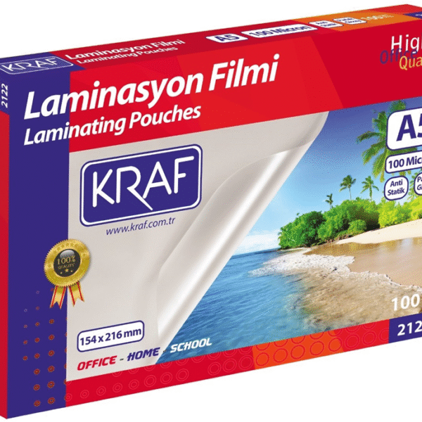 KRAF LAMİNASYON FİLMİ PARLAK A5 100 Mic. 100 LÜ 2122