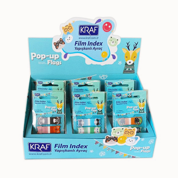 KRAF INDEX FILM (PP) 15x44MM POP-UP 4'LÜ X 20 YP DESENLİ 120'Lİ 41544