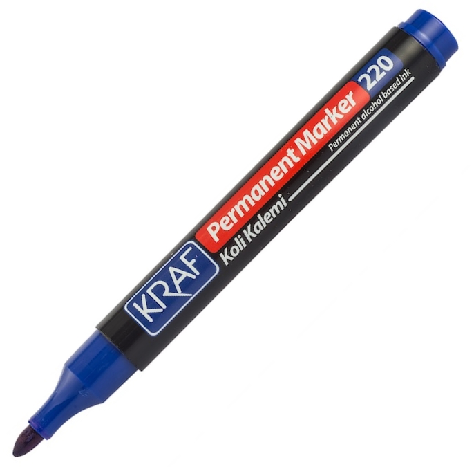 1447 KRAF PERMANENT MARKÖR YUVARLAK UC 220 MAVİ - Görsel 1