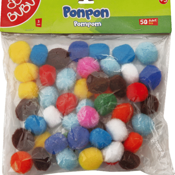 BU-BU PONPON 3CM 25'Lİ KARMA BUBU-PON003
