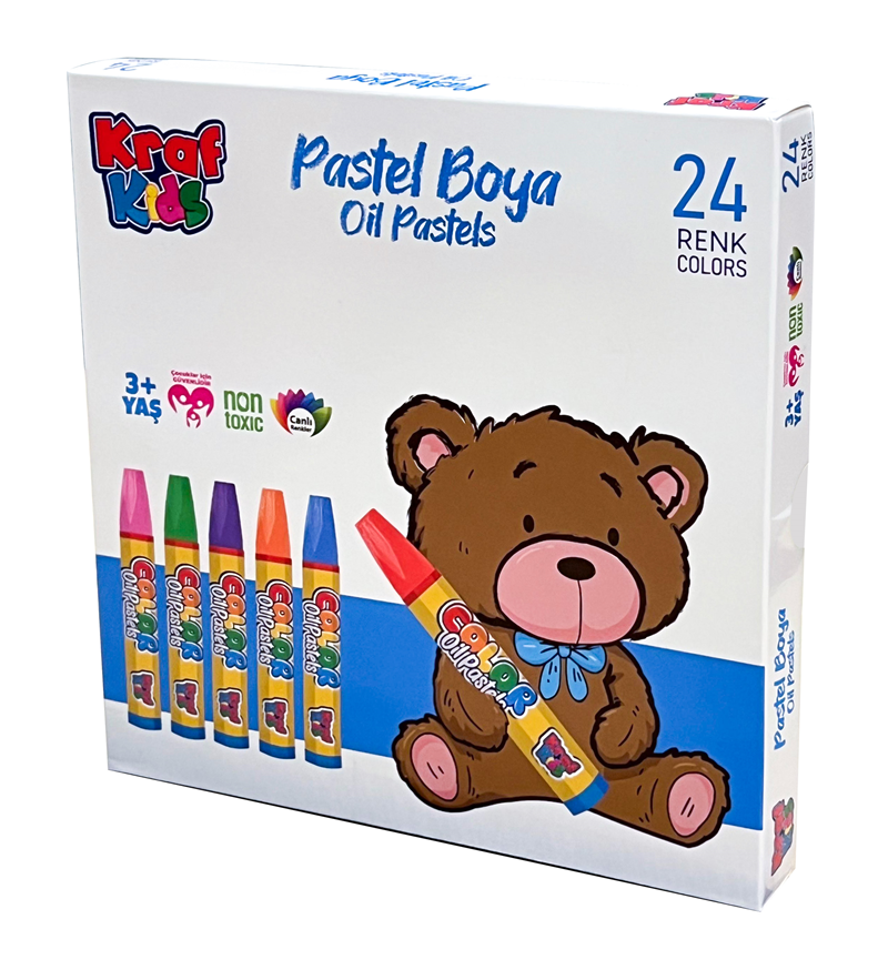 152325 KRAF KIDS PASTEL BOYA 24 LÜ KK520 - Görsel 1