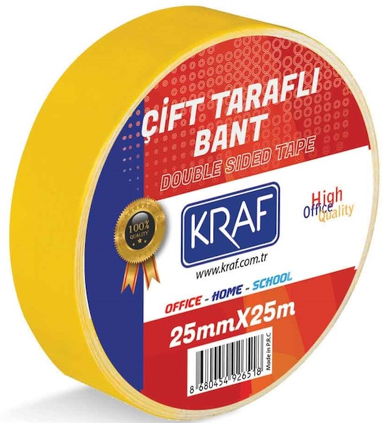 KRAF ÇİFT TARAFLI BANT 25mm x 25m 2525G