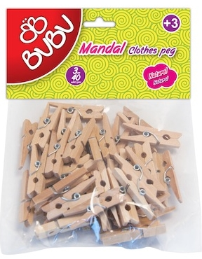 BU-BU MANDAL 3CM 40'LI NATÜREL BUBU-HS0004