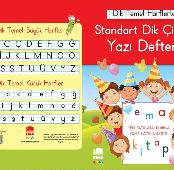 EMA ÇOCUK - GÜZEL YAZI DEFTERİ 17x24 KILAVUZ DİK ÇİZGİLİ