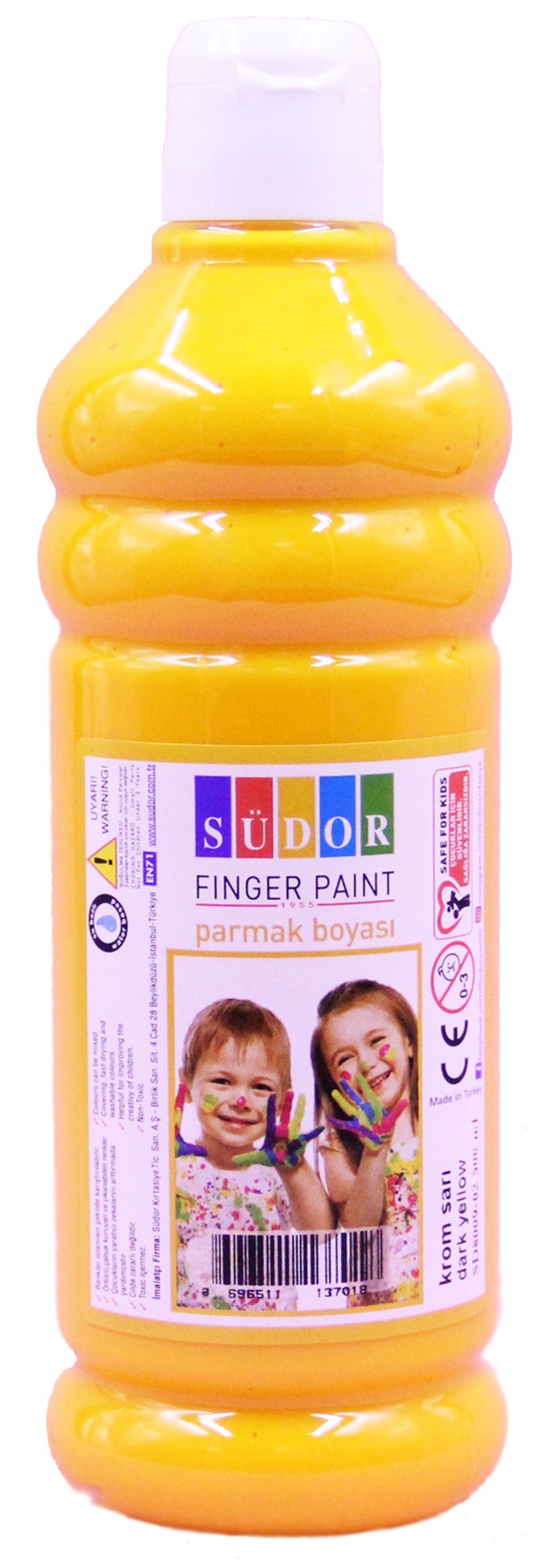21342 SÜDOR PARMAK BOYASI 500 ML KROM SARI SD8009-02 - Görsel 1