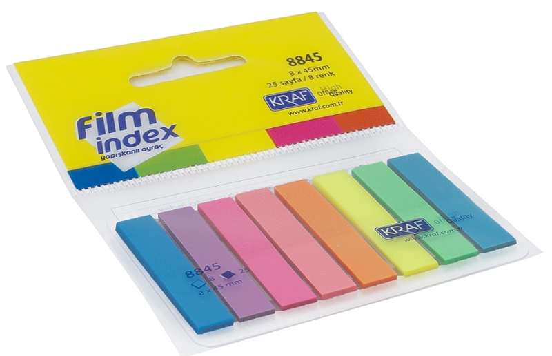 22210 KRAF INDEX FILM (PP) 8x45 MM 8 RENK x 25 YP 8845 - Görsel 1