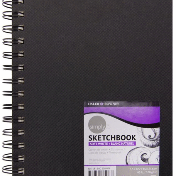 DALER ROWNEY SKETCH ESKİZ DEFTERİ SIMPLY SERİSİ SERT KAPAK SPİRALLİ 14x21 100 GR 110 SF SOFT BEYAZ 481500508