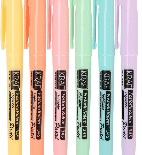 KRAF FOSFORLU KALEM PASTEL KALEM TİPİ 345 6 LI
