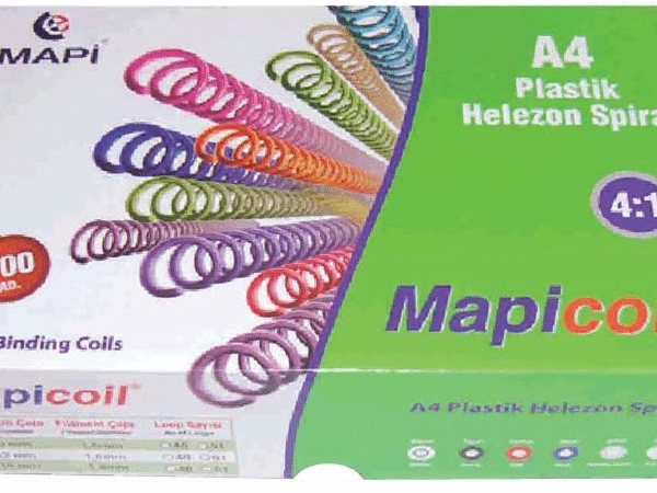 MAPİ SPİRAL PLASTİK HELEZON 4:1 12MM ŞEFFAF 100 ADET 48 LOP 2351204