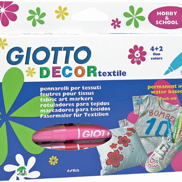 GIOTTO DECOR TEXTILE KUMAŞ KALEMİ 6 LI ASKILI PAKET 494800