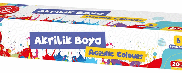 BU-BU AKRİLİK BOYA 6 RENK BİRLEŞİK POT 20ML. BUBU-AKR001