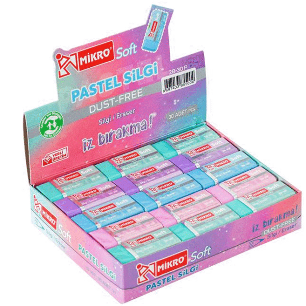 MİKRO SİLGİ SOFT PASTEL 30 LU 2B30TRP
