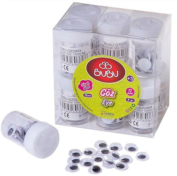 BU-BU OYNAR GÖZ SİYAH 12 MM 8GR GZ0003