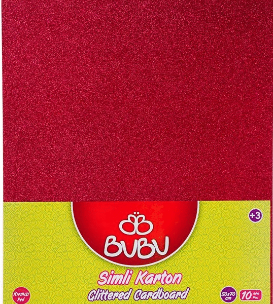 BU-BU FON KARTONU 50x70 SİMLİ KIRMIZI 10 LU BUBU-FK0012