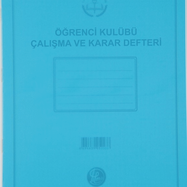 DİLMAN ÖĞRENCİ KULUBÜ ÇALIŞMA VE KARAR DEFTERİ PP KAPAK 20x28 16 YP 5322