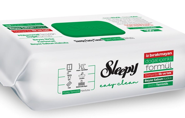 SLEEPY EASY CLEAN YÜZEY TEMİZLİK HAVLUSU 100 LÜ BEYAZ SABUN KATKILI (YEŞİL)
