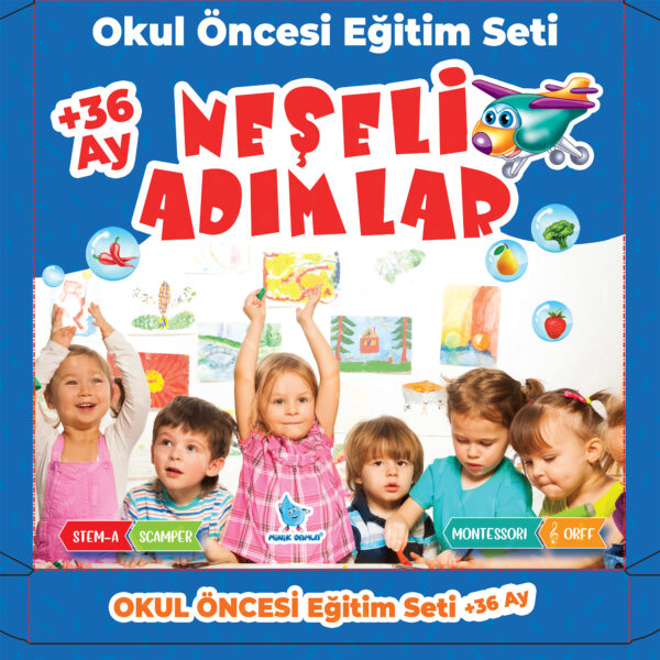 Neşeli Adımlar okul öncesi eğitim seti 36+ ay kitapları