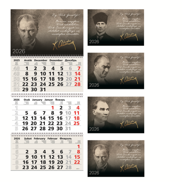 GIPTA GEMİCİ TAKVİMİ ATATÜRK 78x33 BRİSTOL A05-BRS