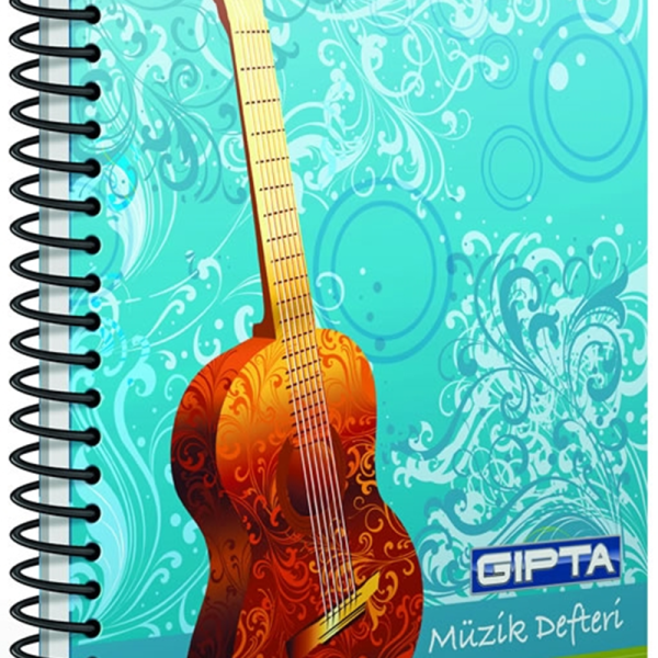 GIPTA MÜZİK DEFTERİ A4 SPİRALLİ 40 YP. REHBER ÇİZGİLİ 1479