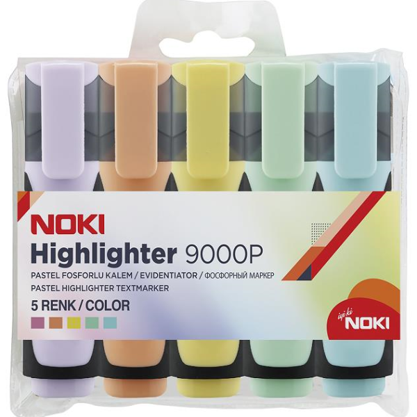 NOKİ FOSFORLU KALEM 5 Lİ PASTEL 9000P5PVC