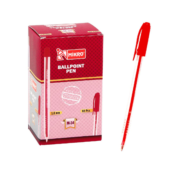 MİKRO TÜKENMEZ KALEM 34 KIRMIZI 34TK
