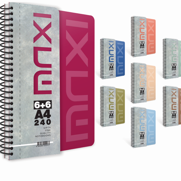 GIPTA DEFTER MAXI 17x24 SPİRALLİ SEPERATÖRLÜ 4+2 PP KAPAK 150 YP. 6571