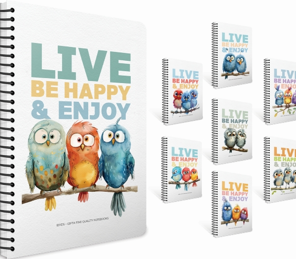 GIPTA DEFTER BIRDS 17x24 SPİRALLİ SERT KAPAK 100 YP ÇİZGİLİ 7423