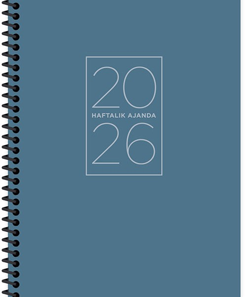 KESKİN 2026 AJANDA HAFTALIK 17x24 SPİRALLİ MAVİ 600165-99
