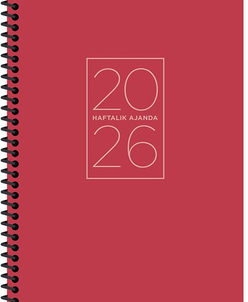 KESKİN 2026 AJANDA HAFTALIK 17x24 SPİRALLİ KIRMIZI 600168-99