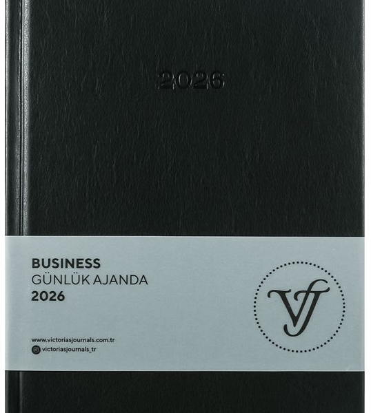 VJ AJANDA 2026 BUSINESS GÜNLÜK 17X24CM 416 SAYF 80 GSR AYRAÇ KESİMLİ SAYFALAR SİYAH 226-2372