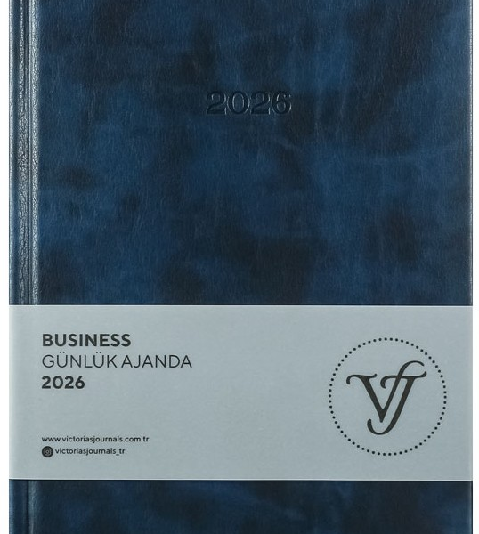 VJ AJANDA 2026 BUSINESS GÜNLÜK 17X24CM 416 SAYF 80 GSR AYRAÇ KESİMLİ SAYFALAR LACİVERT 226-2373