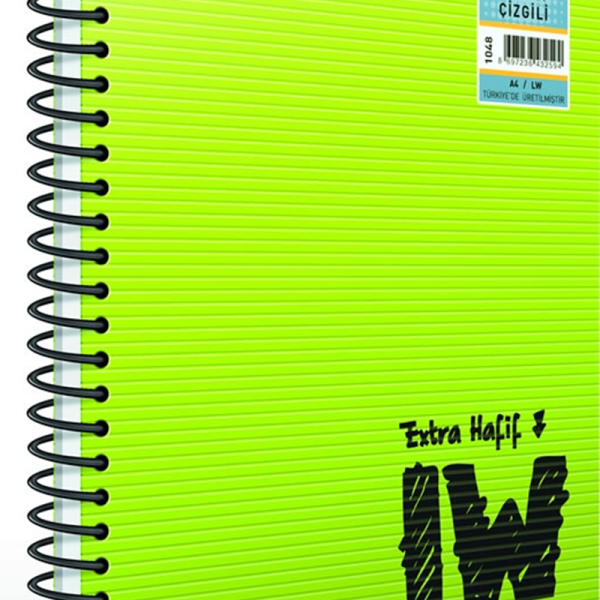 GIPTA DEFTER LW A4 SPİRALLİ PP KAPAK 80 YP. ÇİZGİLİ 1950