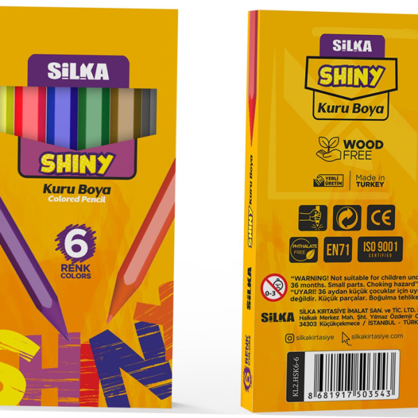 SİLKA KURU BOYA SHINY  6 RENK YARIM BOY ART.354