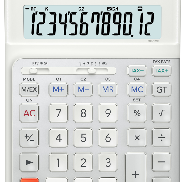 CASIO HESAP MAKİNESİ MASAÜSTÜ DE-12E-WE-W-DP
