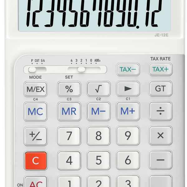 CASIO HESAP MAKİNESİ MASAÜSTÜ JE-12E-WE-W-DP