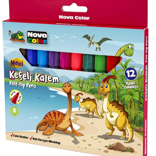 NOVA COLOR KECELİ KALEM 12 Lİ MAXI NC-873