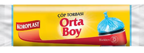 KOROPLAST ÇÖP TORBASI GÜÇLÜ ORTA 55x60 15 Lİ ST01500319