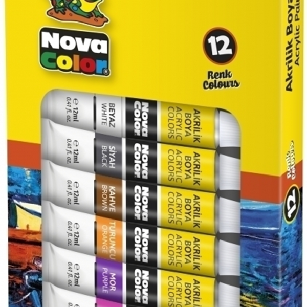 NOVA COLOR AKRİLİK BOYA 12 ML TÜP 12 Lİ NC-2004