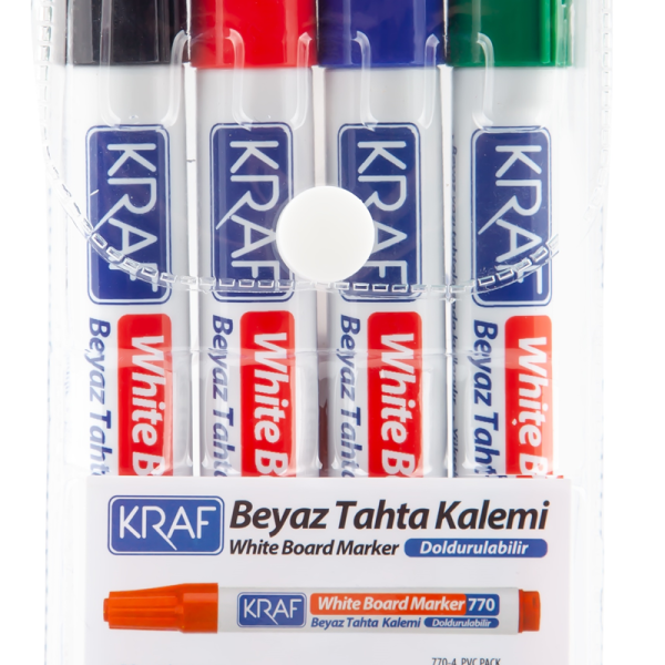 KRAF BEYAZ TAHTA KALEMİ DOLDURULABİLİR 770-4 4 LÜ PVC