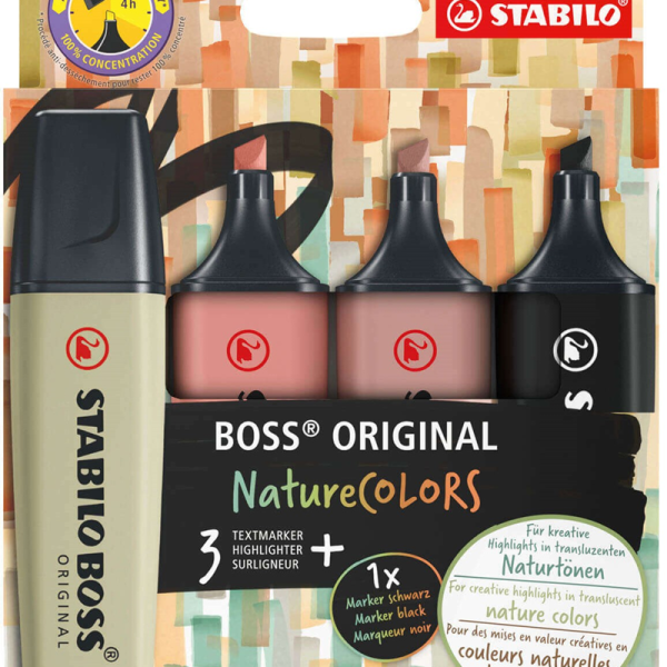 STABILO FOSFORLU KALEM BOSS NATURECOLORS SET 4 LÜ 70/4-2-3