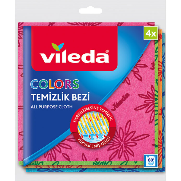 VİLEDA BEZ RENKLİ TEMİZLİK BEZİ 4 LÜ 172652