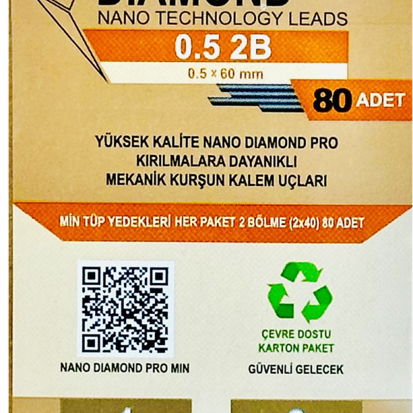 UNİ MİN NANO DIOMAND NDP-05-80 2B 0.5 2B 80 Lİ